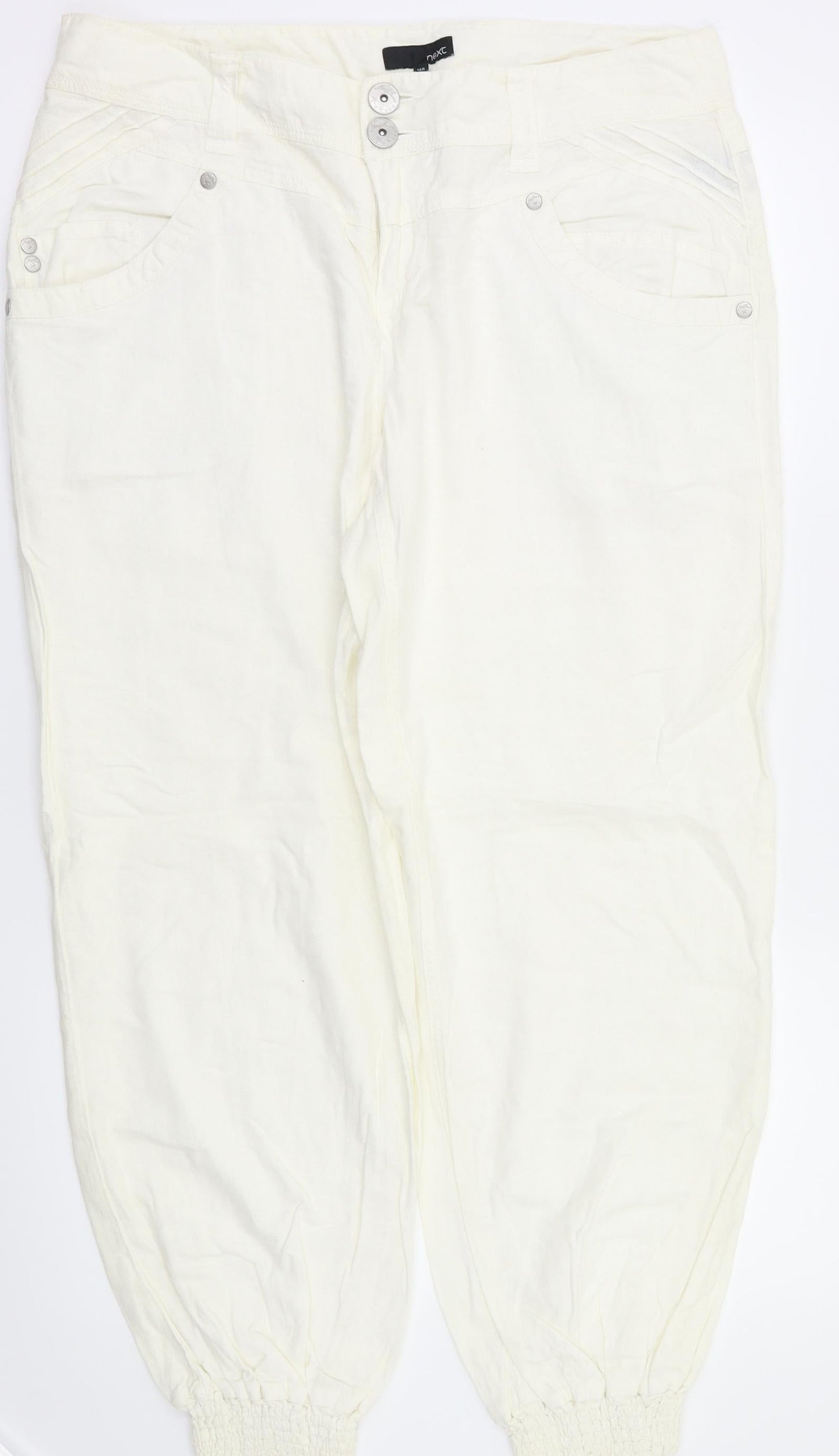 NEXT Womens White   Sweatpants Trousers Size 14 L29 in