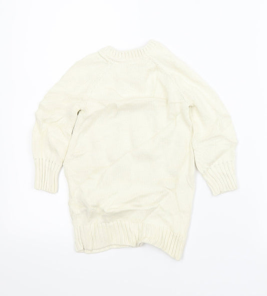 Gap Girls Ivory   Jumper Dress  Size 2 Years  - Colourful bobbles
