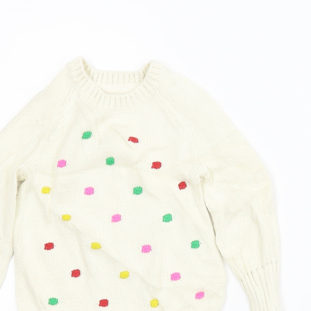 Gap Girls Ivory   Jumper Dress  Size 2 Years  - Colourful bobbles