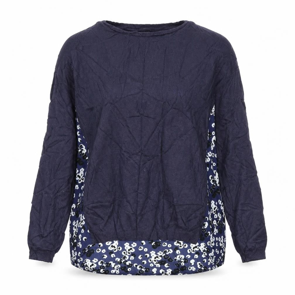 Front view of George women’s blue floral jumper, size UK 12