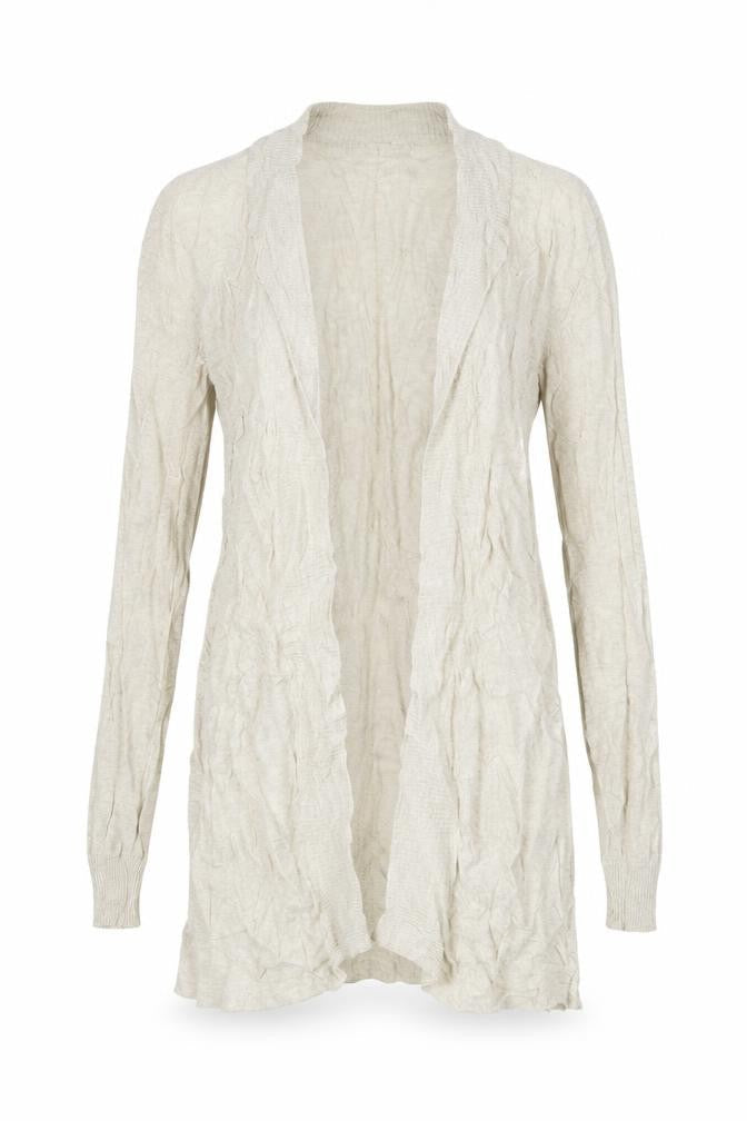 Front view of Basic women’s beige cardigan jumper, size M