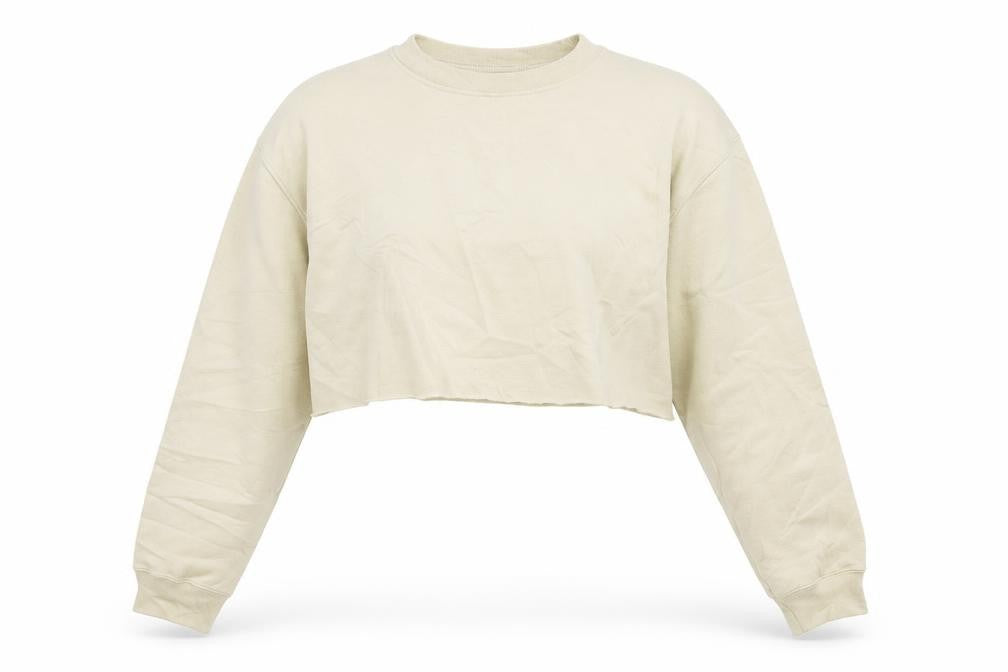 PRETTYLITTLETHING Womens Beige   Pullover Sweatshirt Size S  - Cropped