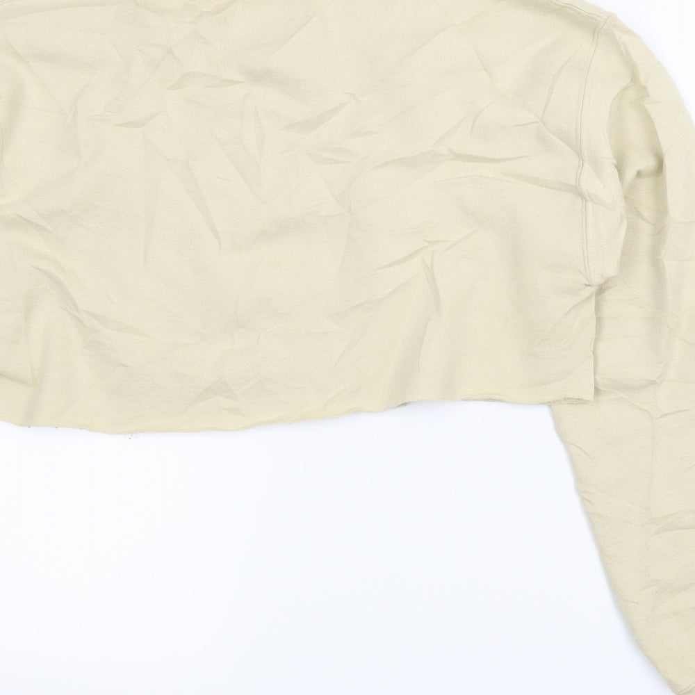 PRETTYLITTLETHING Womens Beige   Pullover Sweatshirt Size S  - Cropped