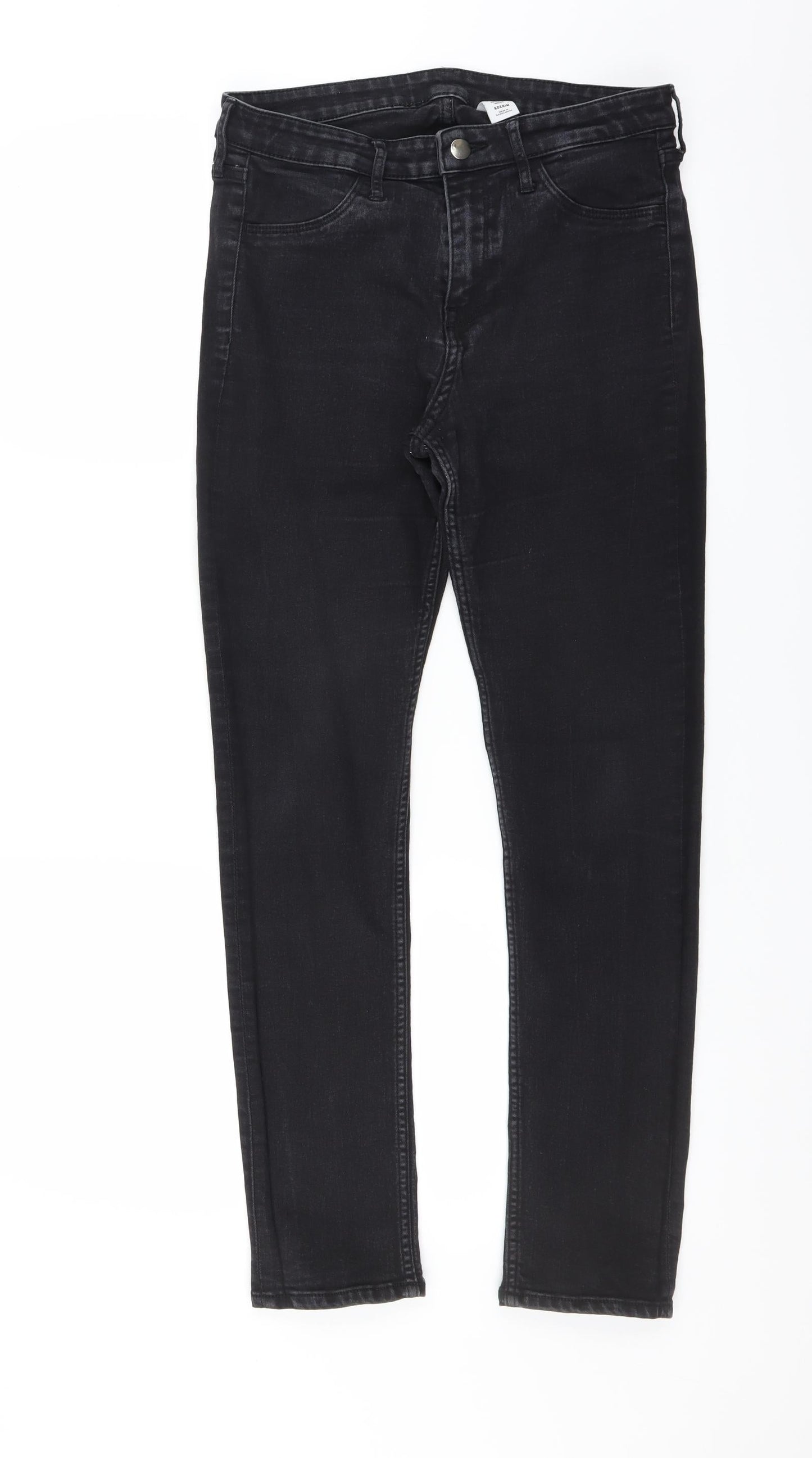 H&M Womens Black  Denim Skinny Jeans Size 31 in L28 in - Ankle Grazer