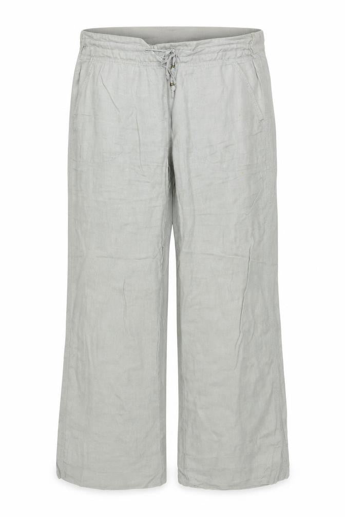 Front view of Preworn women’s green trousers, size UK 36, in, 27-inch leg