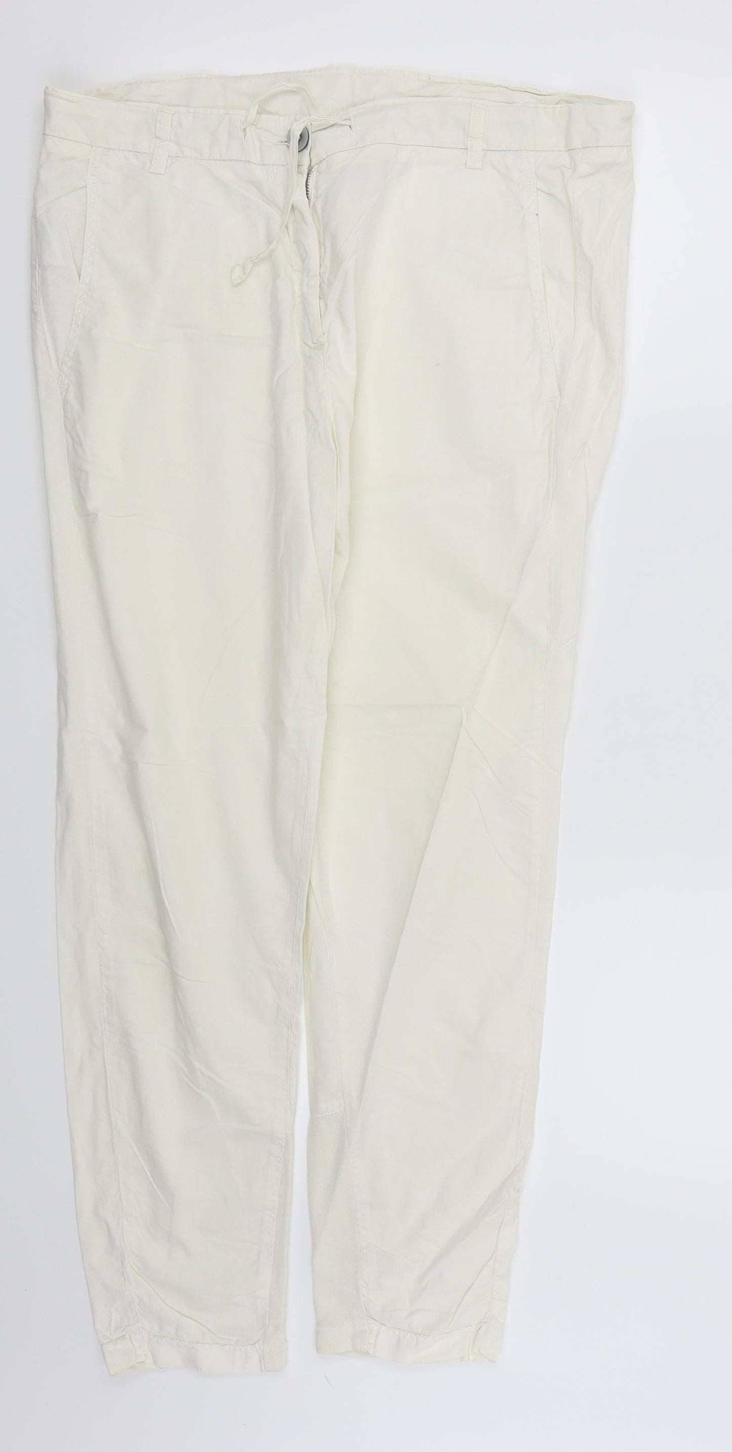 Stile Benetton Womens White   Trousers  Size 12 L26 in
