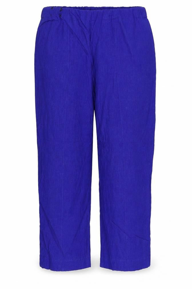 Front view of Classics women’s blue trousers, size UK 14, 22-inch leg