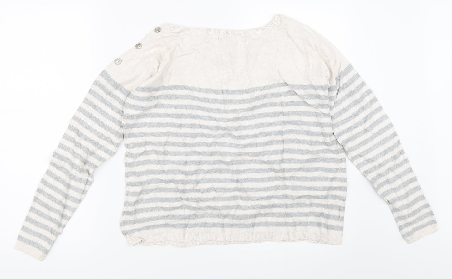 River Island Womens Grey Striped  Pullover Jumper Size 10