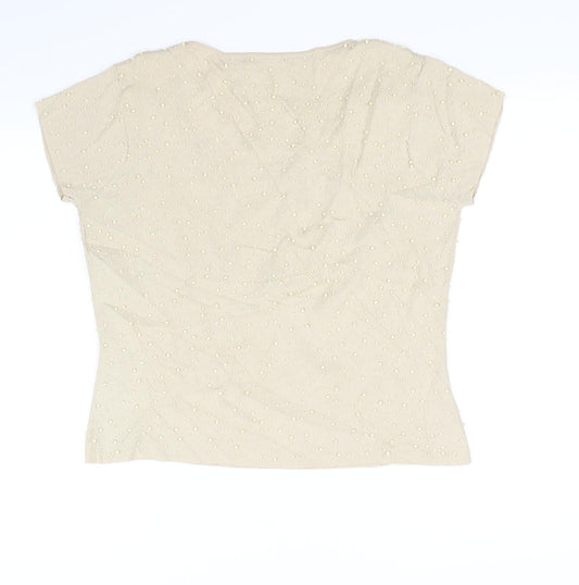 Alex & co Womens Beige   Basic T-Shirt Size 16