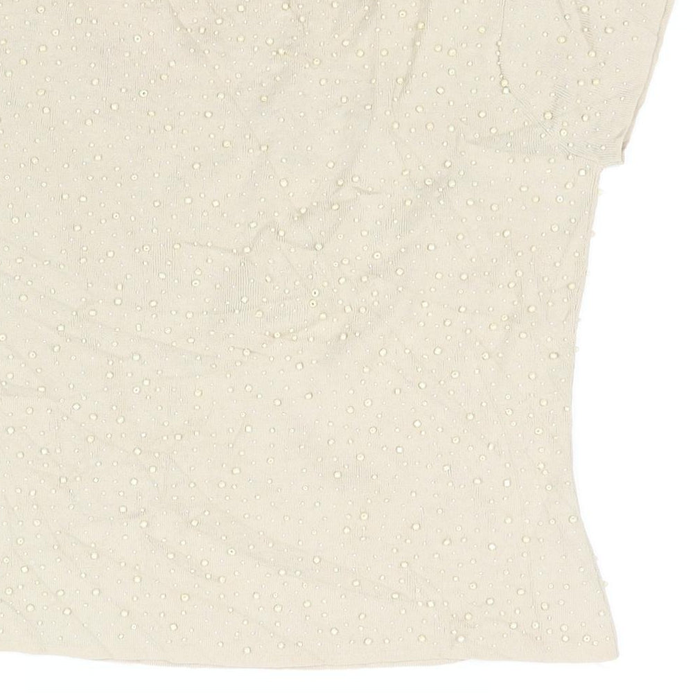Alex & co Womens Beige   Basic T-Shirt Size 16