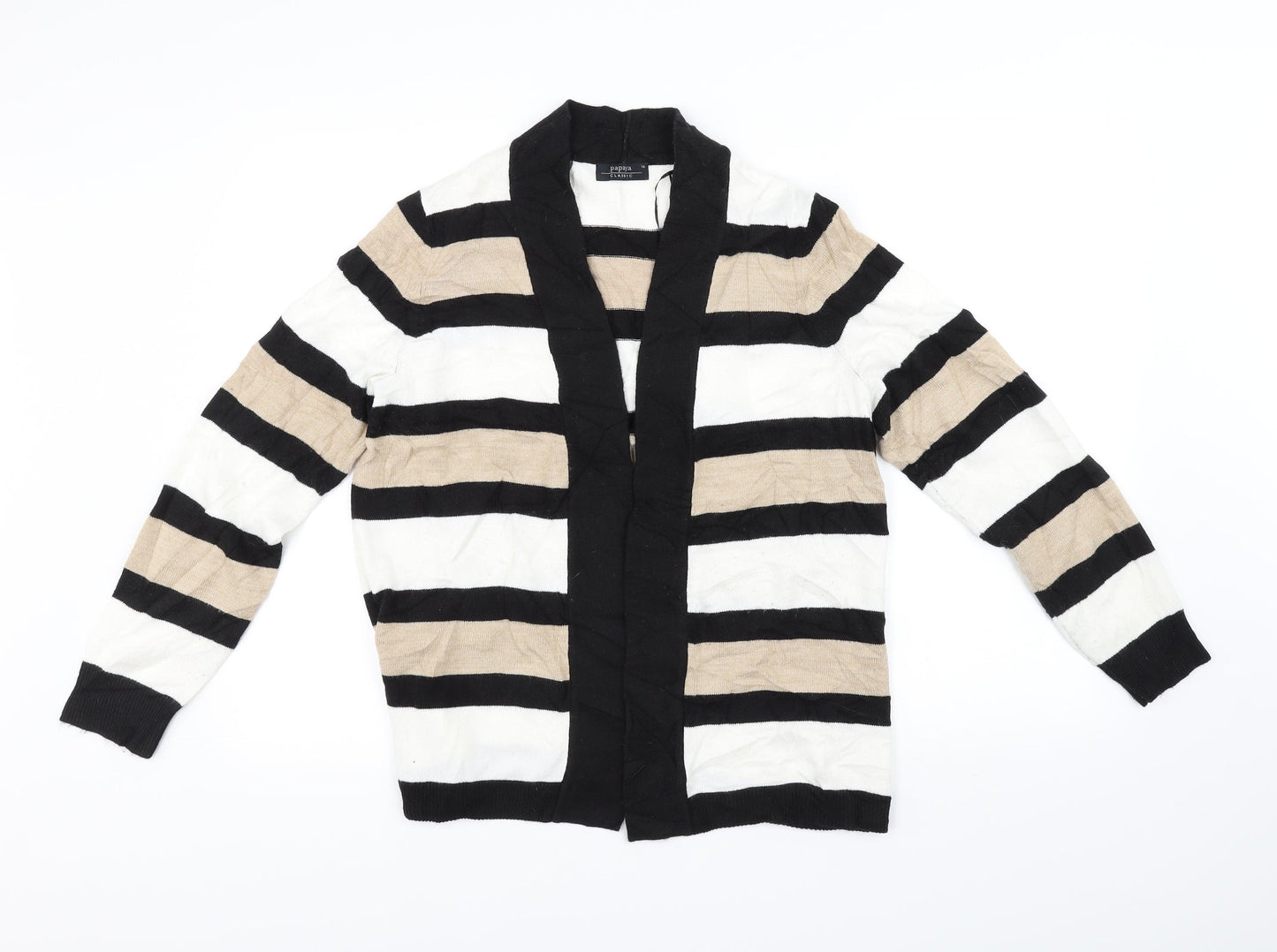 Papaya Womens Black Striped  Pullover Jumper Size 16