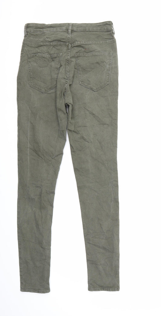 H&M Womens Green  Denim Skinny Jeans Size 10 L29 in