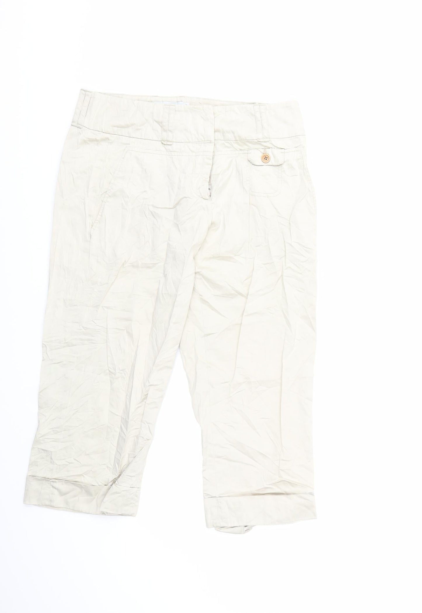 Turnover Womens Beige   Cropped Trousers Size 10 L20 in