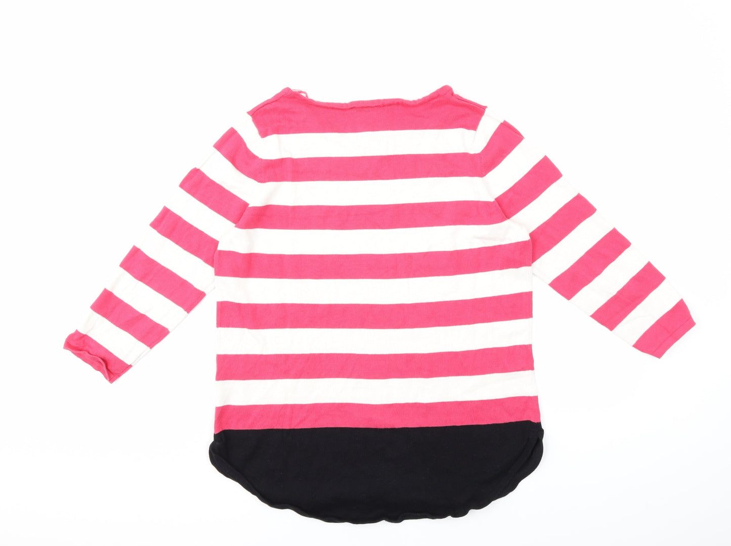 Rockmans Womens Pink Striped Knit Pullover Jumper Size M