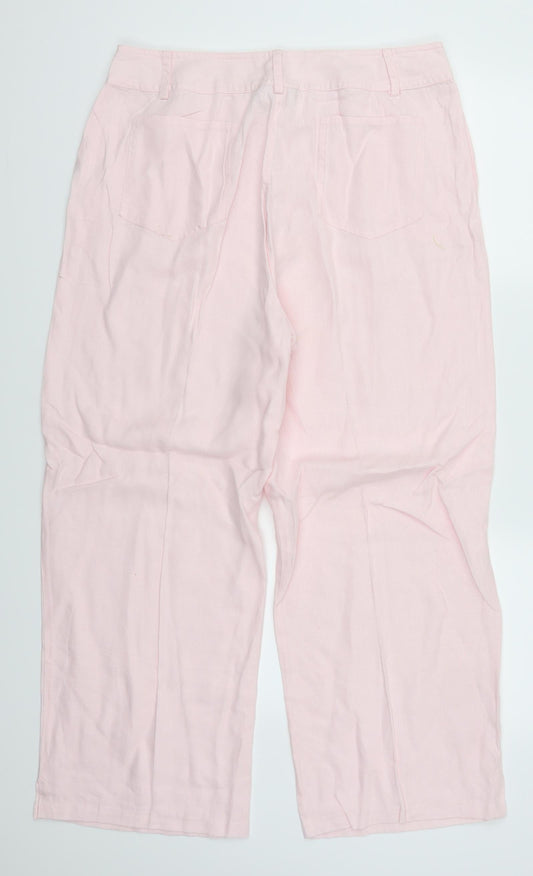Gold Womens Pink   Trousers  Size 16 L25.5 in