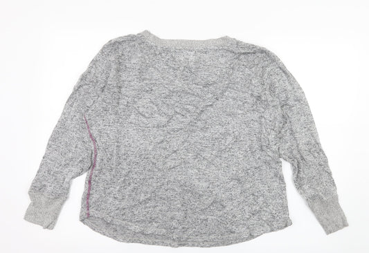 Night Owl Womens Grey  Knit Pullover Jumper Size L