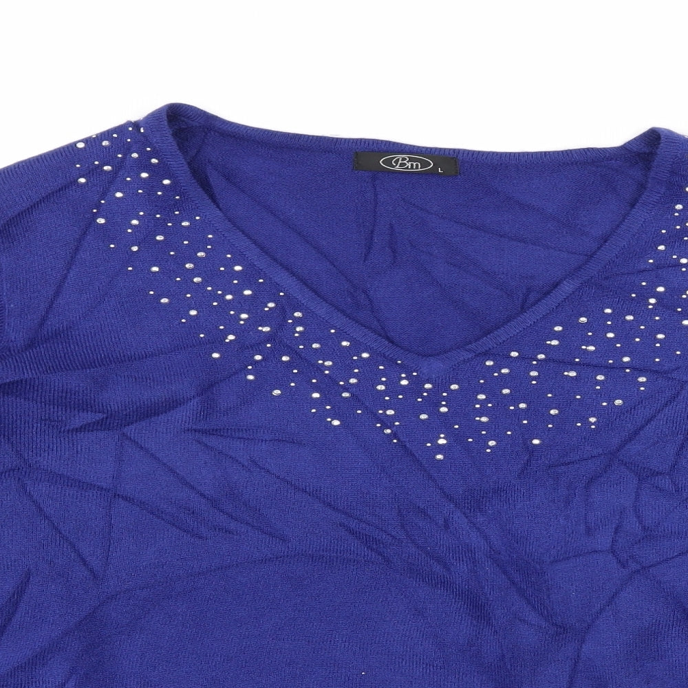 Bonmarché Womens Blue  Knit Pullover Jumper Size L