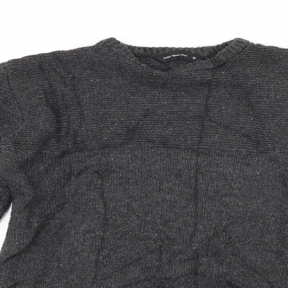 Cedar Wood State Mens Green  Knit Pullover Jumper Size M  - Ribbed