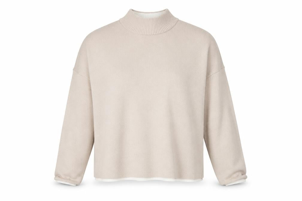 Front view of New Look women’s beige knit jumper, size UK 10