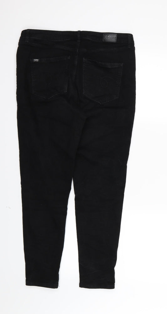 X'pose Attitude Womens Black  Denim Skinny Jeans Size 32 in L26 in