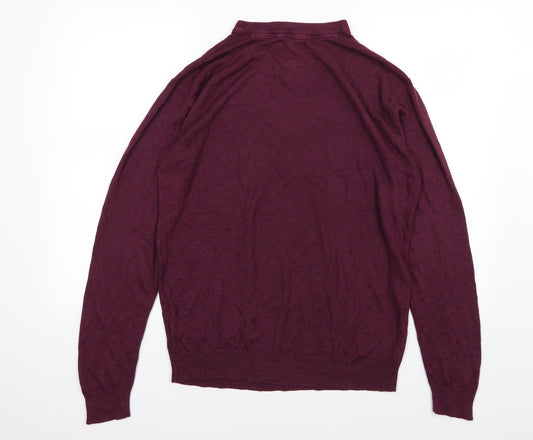 Sandstone & Co Men Mens Purple  Knit Pullover Jumper Size M