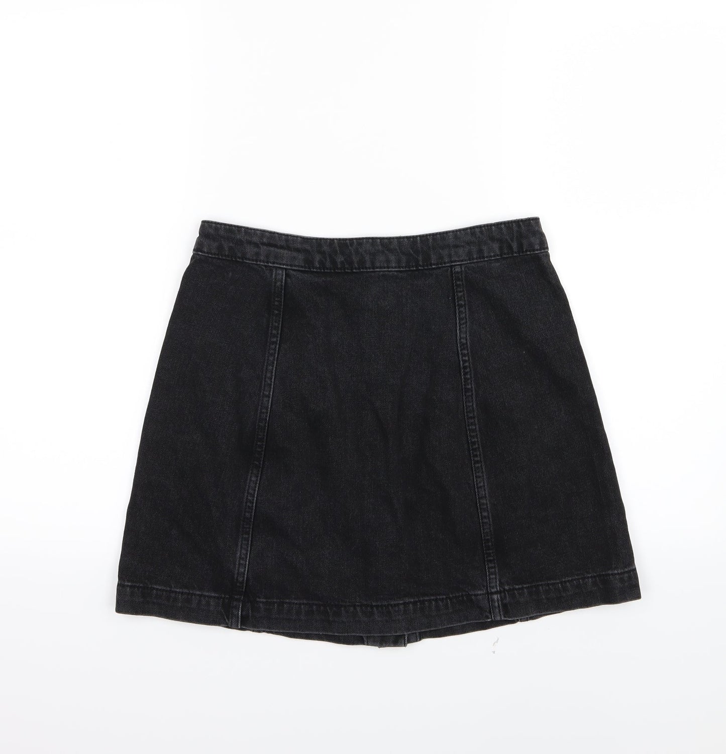 Topshop Womens Black  Denim A-Line Skirt Size 28 in