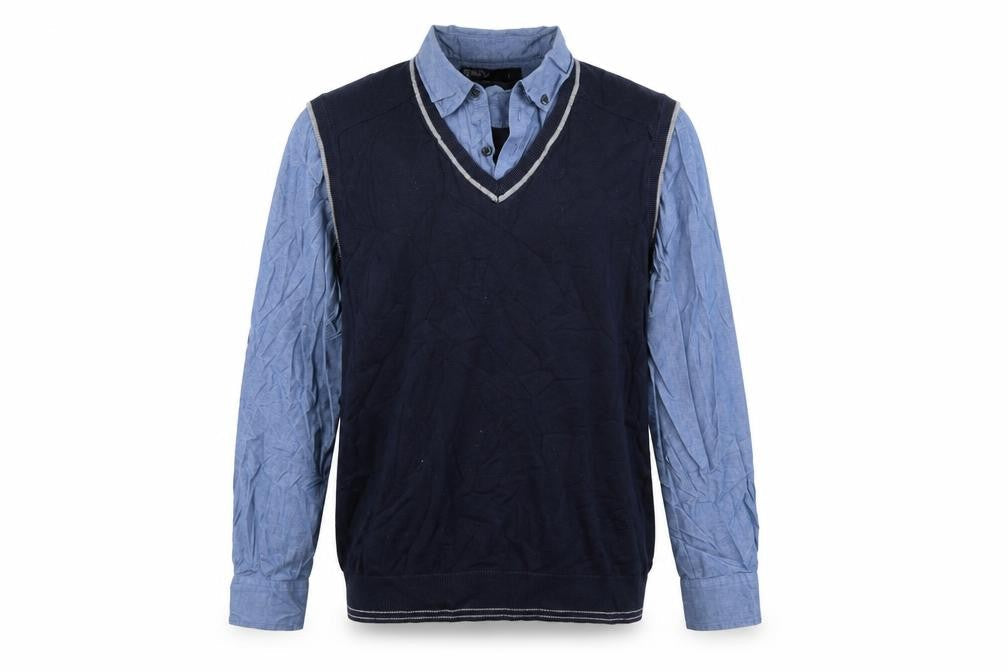 Front view of Easy women’s blue jumper, size L