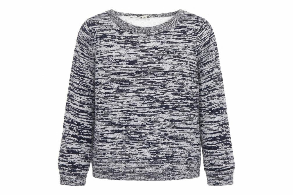 Front view of Gap women’s blue jumper, size M