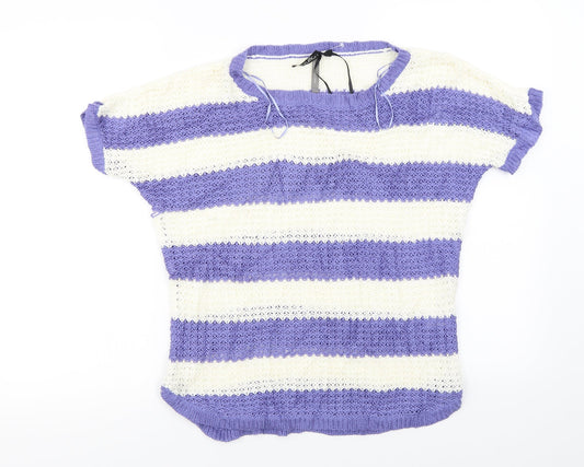 intuition  Womens Ivory Striped  Pullover Jumper Size 12