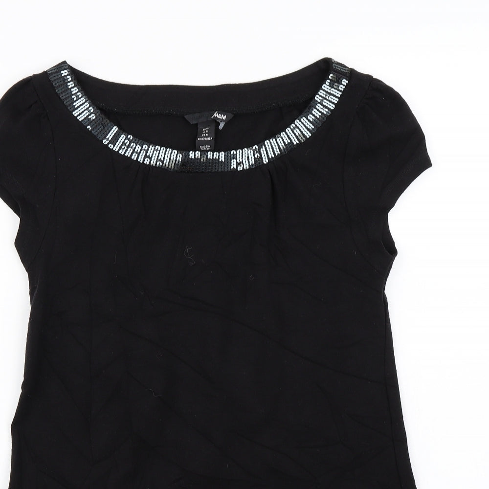 H&M Womens Black   Basic T-Shirt Size M