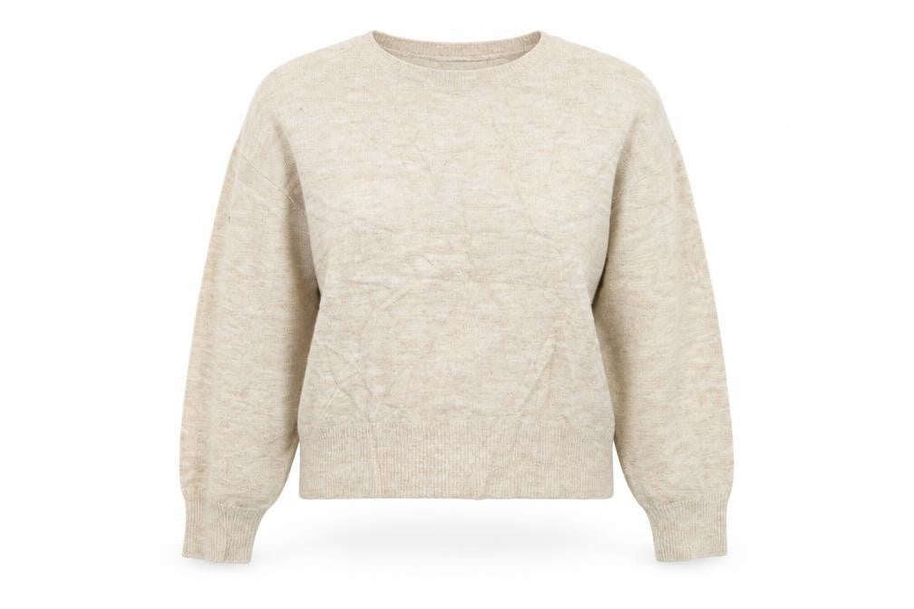 Front view of L.O.G.G women’s beige jumper, size XS