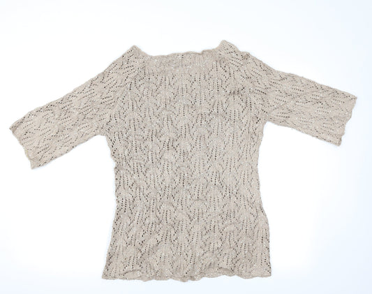 Nightingales Womens Gold   Pullover Jumper Size 14