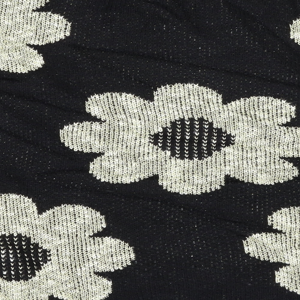Alchemy Womens Black Floral  Pullover Jumper Size S