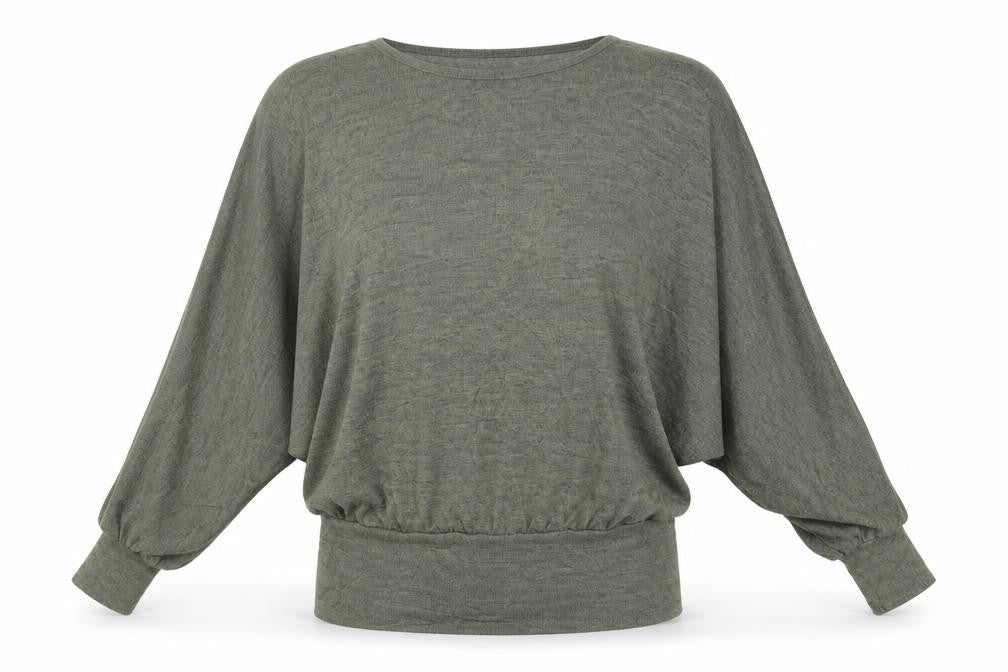Front view of New Look women’s green jumper, size M