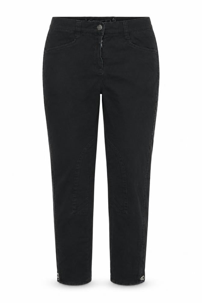 Front view of Benotti women’s black denim straight jeans, size UK 8, 23-inch leg