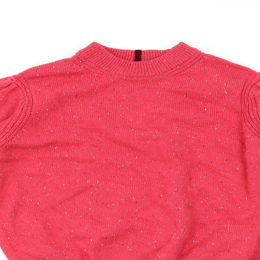 M&S Womens Pink Herringbone  Pullover Jumper Size 10