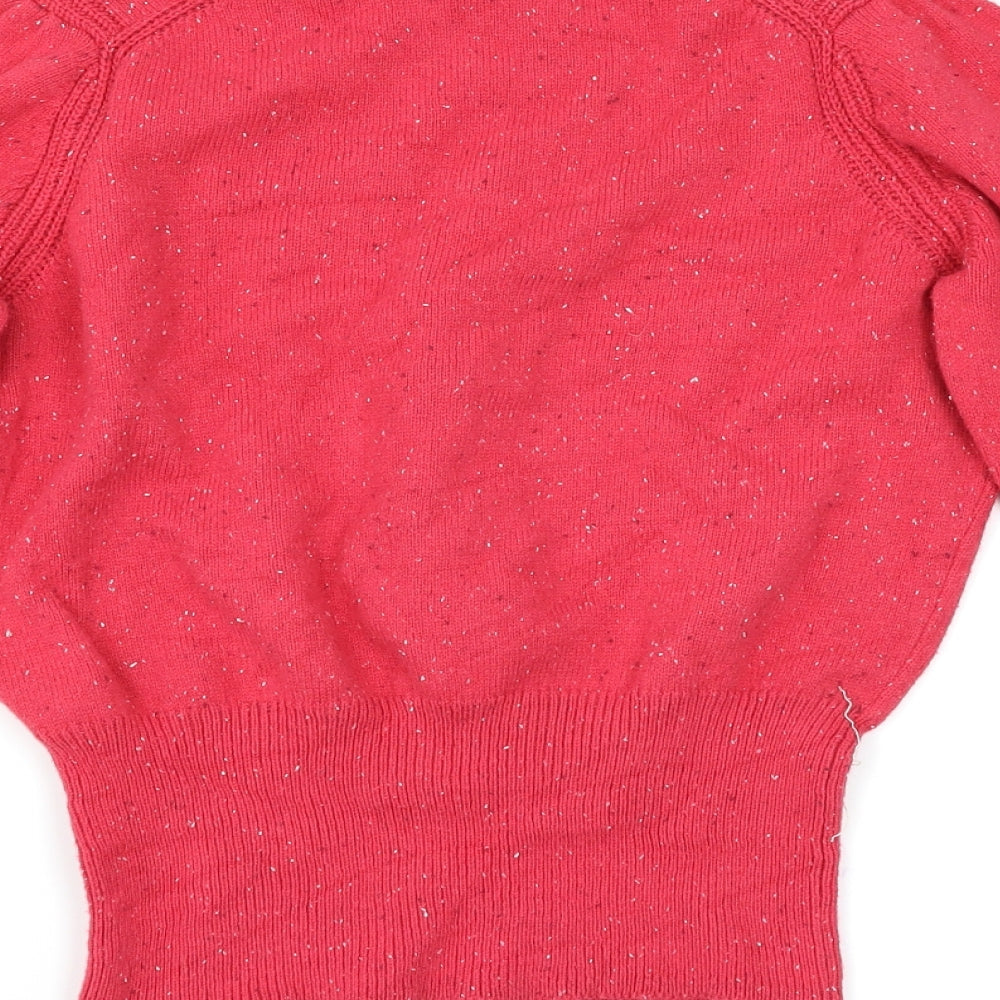 M&S Womens Pink Herringbone  Pullover Jumper Size 10