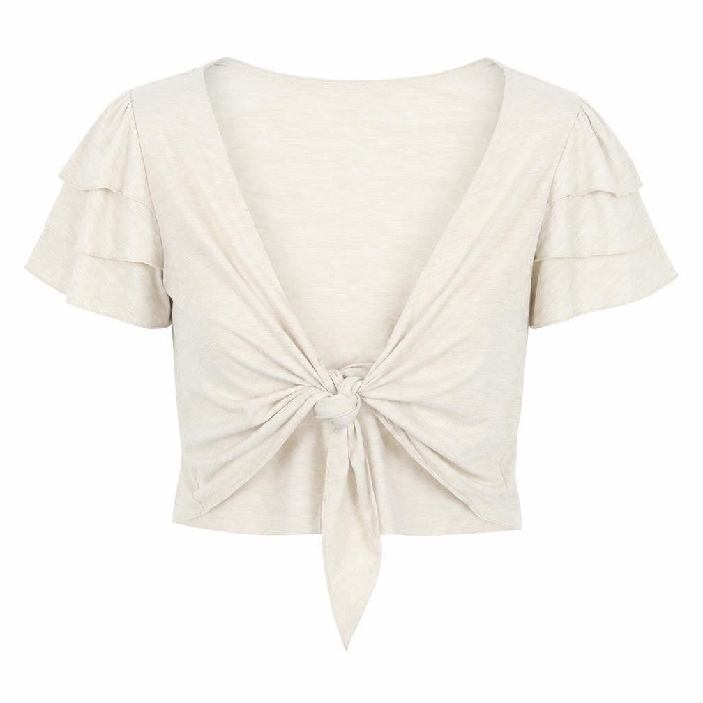 Front view of Per Una women’s beige cardigan jumper, size UK 14