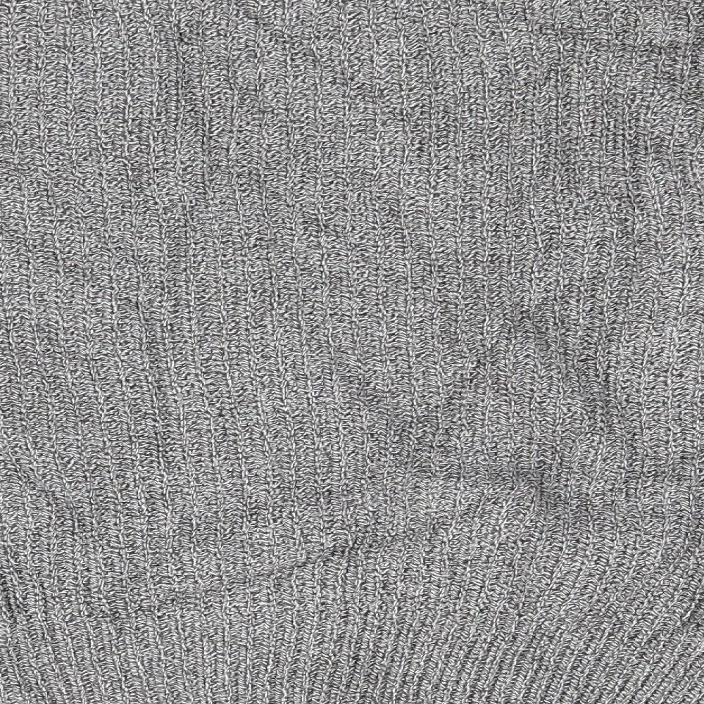 H&M Womens Silver  Knit Pullover Jumper Size M  - Side Zip Close