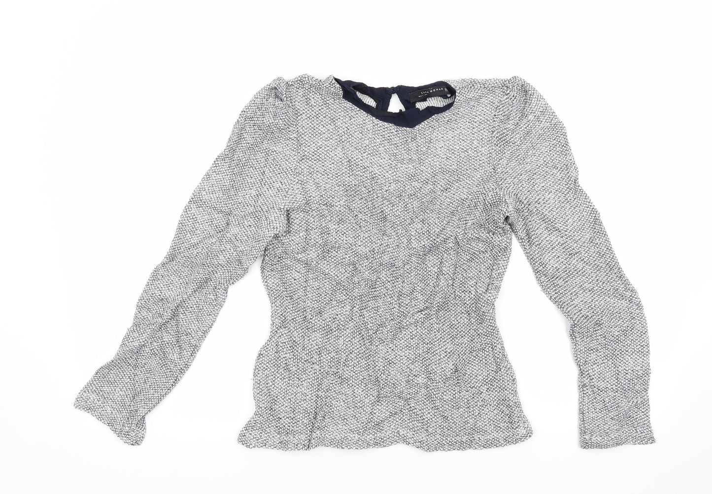 Zara Womens Silver  Knit Pullover Jumper Size XS