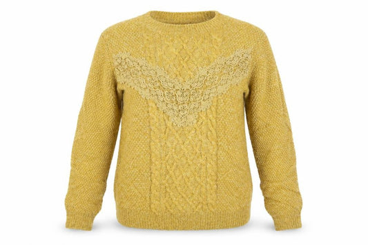 Falmer Mens Yellow  Knit Pullover Jumper Size M