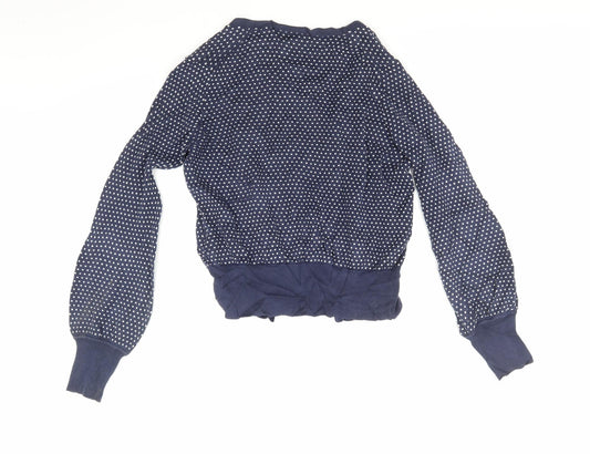 Limited eddition Womens Blue Polka Dot  Pullover Jumper Size M