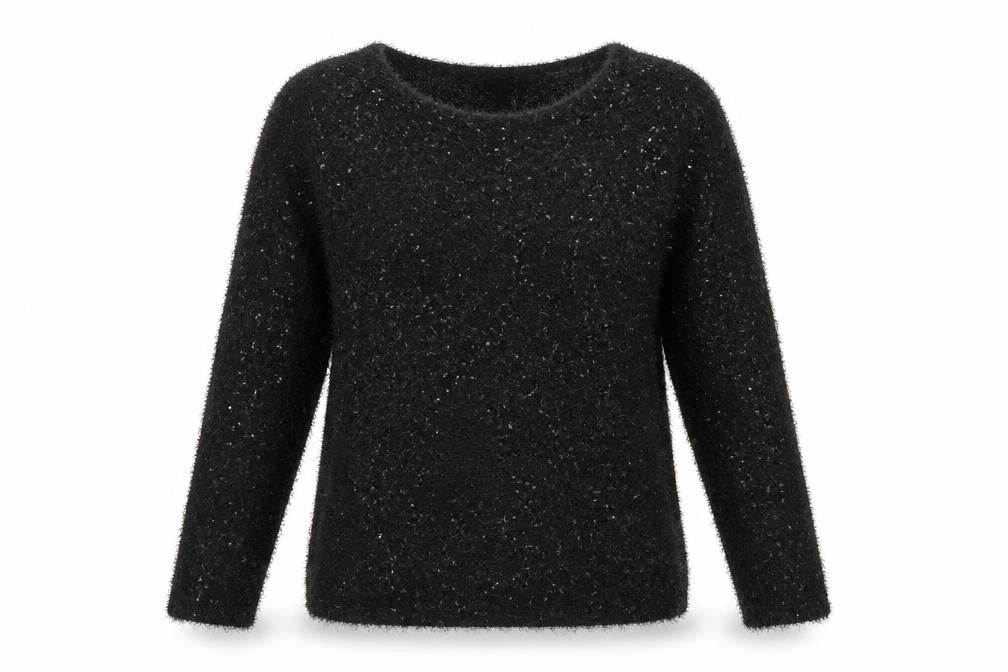 Front view of Text women’s black jumper, size M