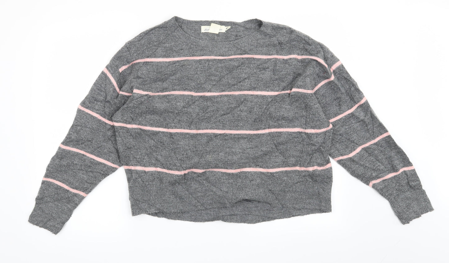 H&M Womens Grey Striped  Pullover Jumper Size S