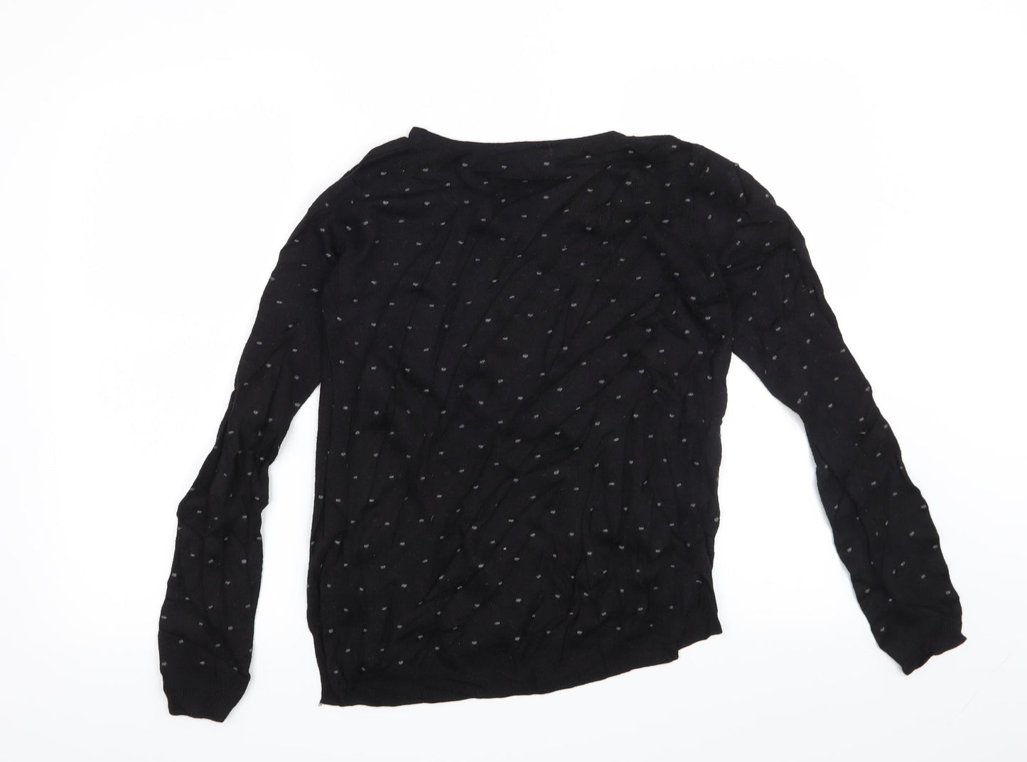 Mango Womens Black Polka Dot  Pullover Jumper Size S