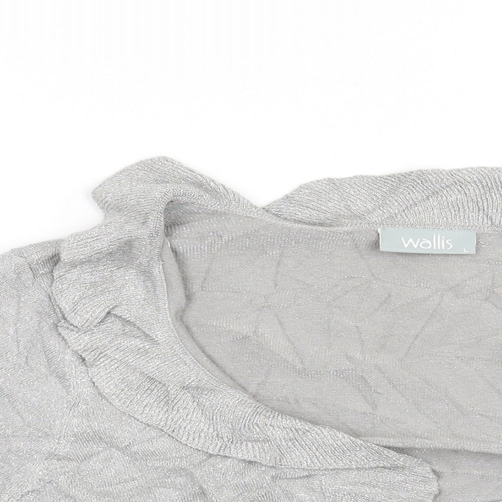 Wallis Womens Silver   Cardigan Jumper Size L