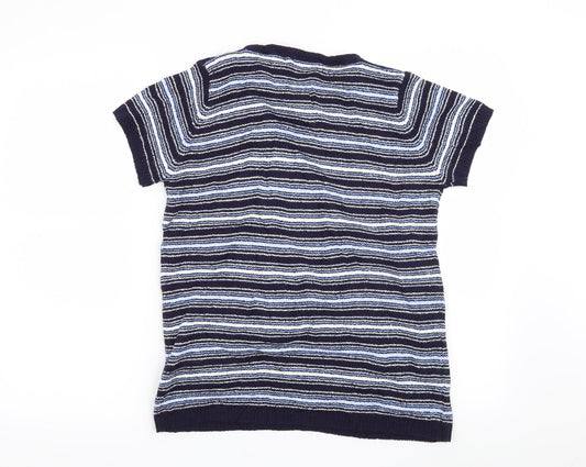 EWM Womens Blue Striped  Pullover Jumper Size 10