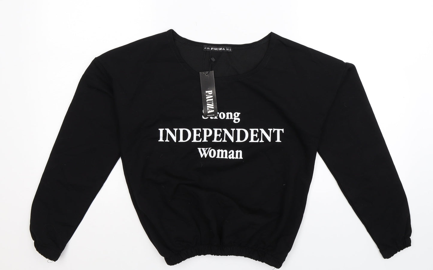 Pauza Womens Black   Pullover Sweatshirt Size S
