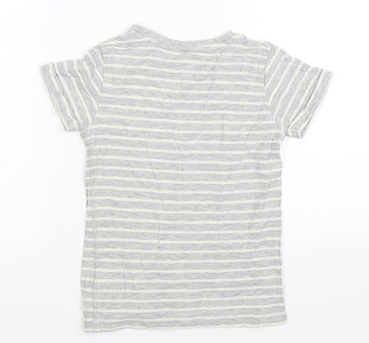 NEXT Boys Grey Striped  Basic T-Shirt Size 5 Years