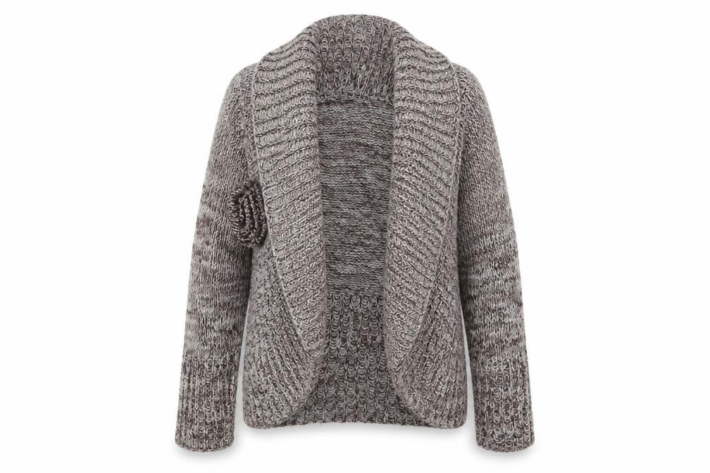 Front view of United Nations women’s brown cardigan jumper, size S